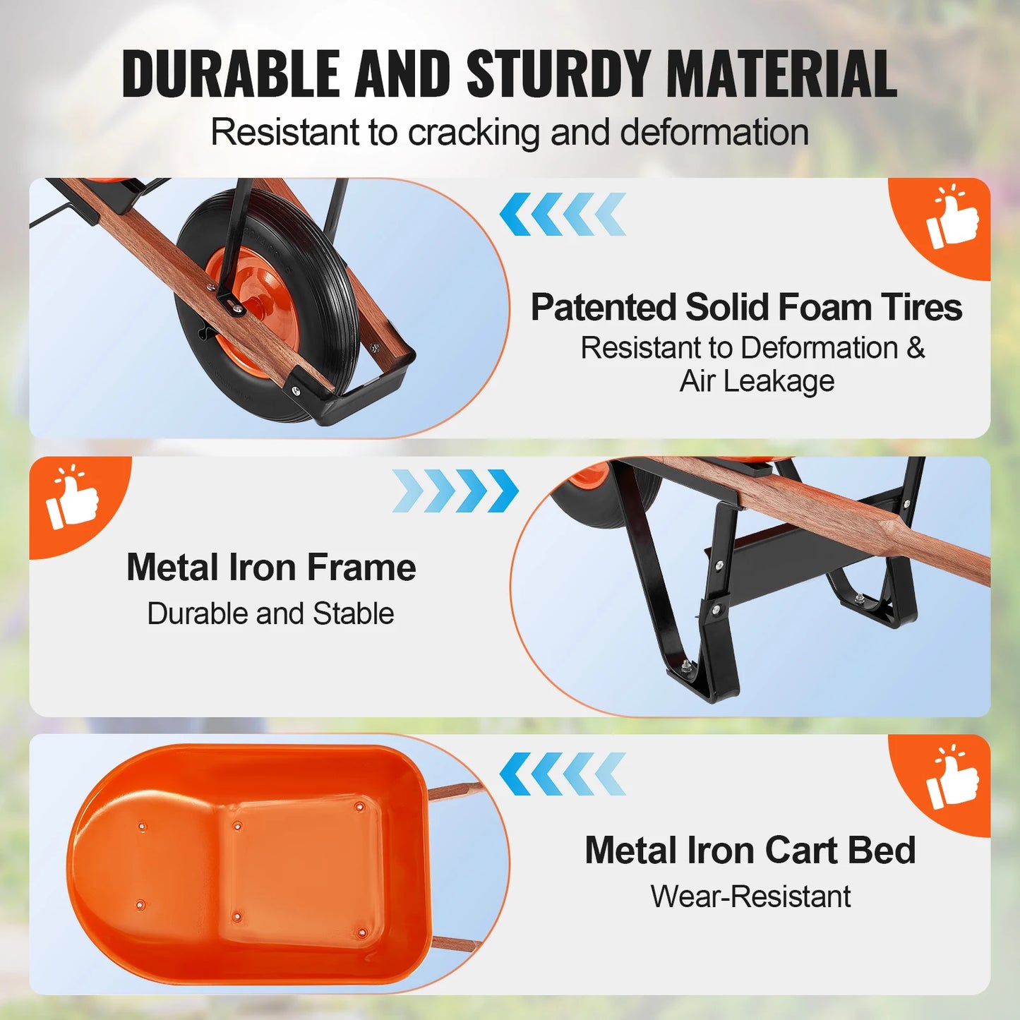 SucceBuy One Wheelbarrow Cart 330 Lb Capacity Dump Cart