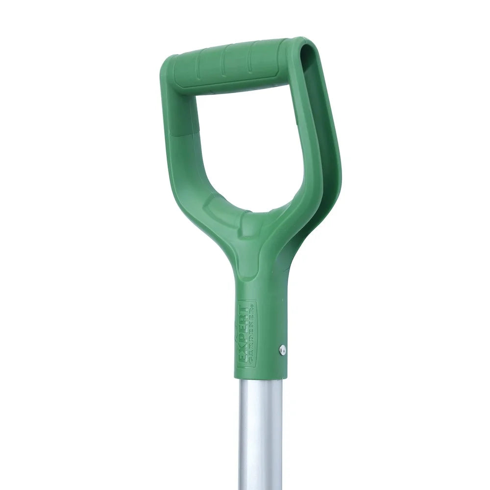 Ergonomic Fiberglass Garden Spade Durable Carbon Steel Blade Weather Resistant Handle Secure Connection Grooved Stepper Comfort