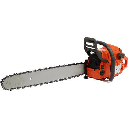 Gas Chainsaw with 24 Inch Guide Bar 2 Stroke 65cc Gasoline Power Chain Saw with Handle and Fuel Tanks
