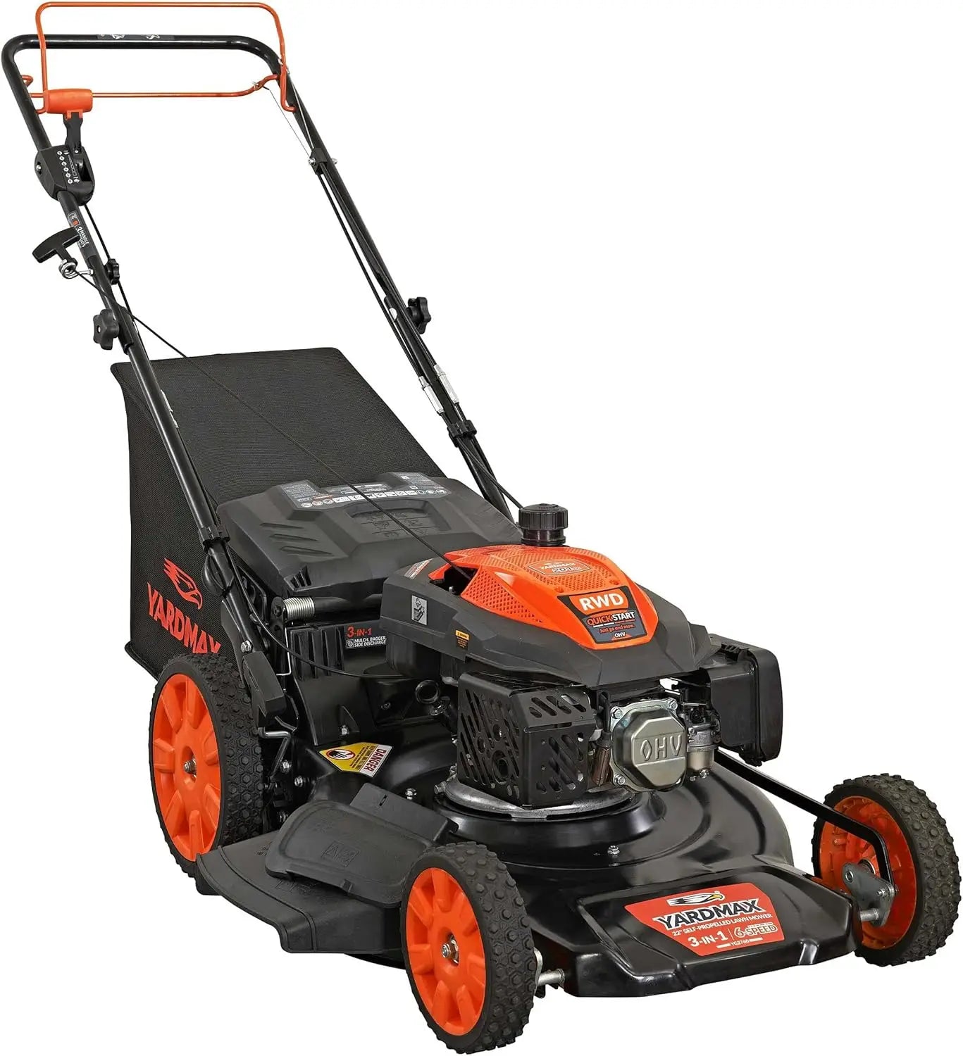 22 Inch 201cc Select Pace 6 Speed CVT Gas Lawn Mower Black