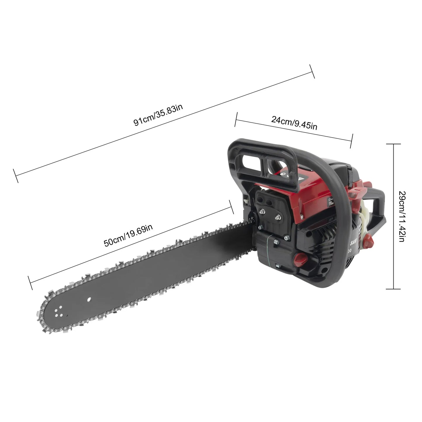 58cc Pro Gas Chainsaw Inertia Brake Anti Vibration Handle