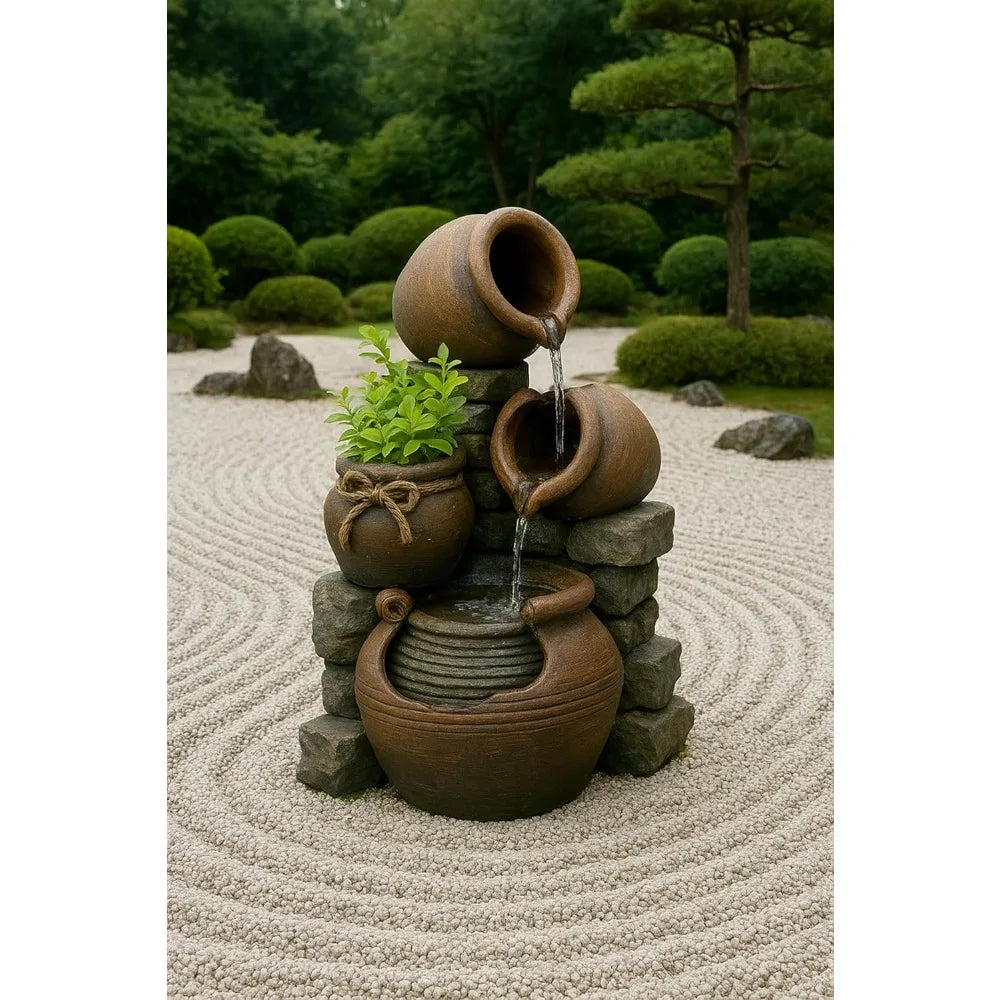 Jeco FCL055 Outdoor Multi Tiered Water Fountain Multicolor