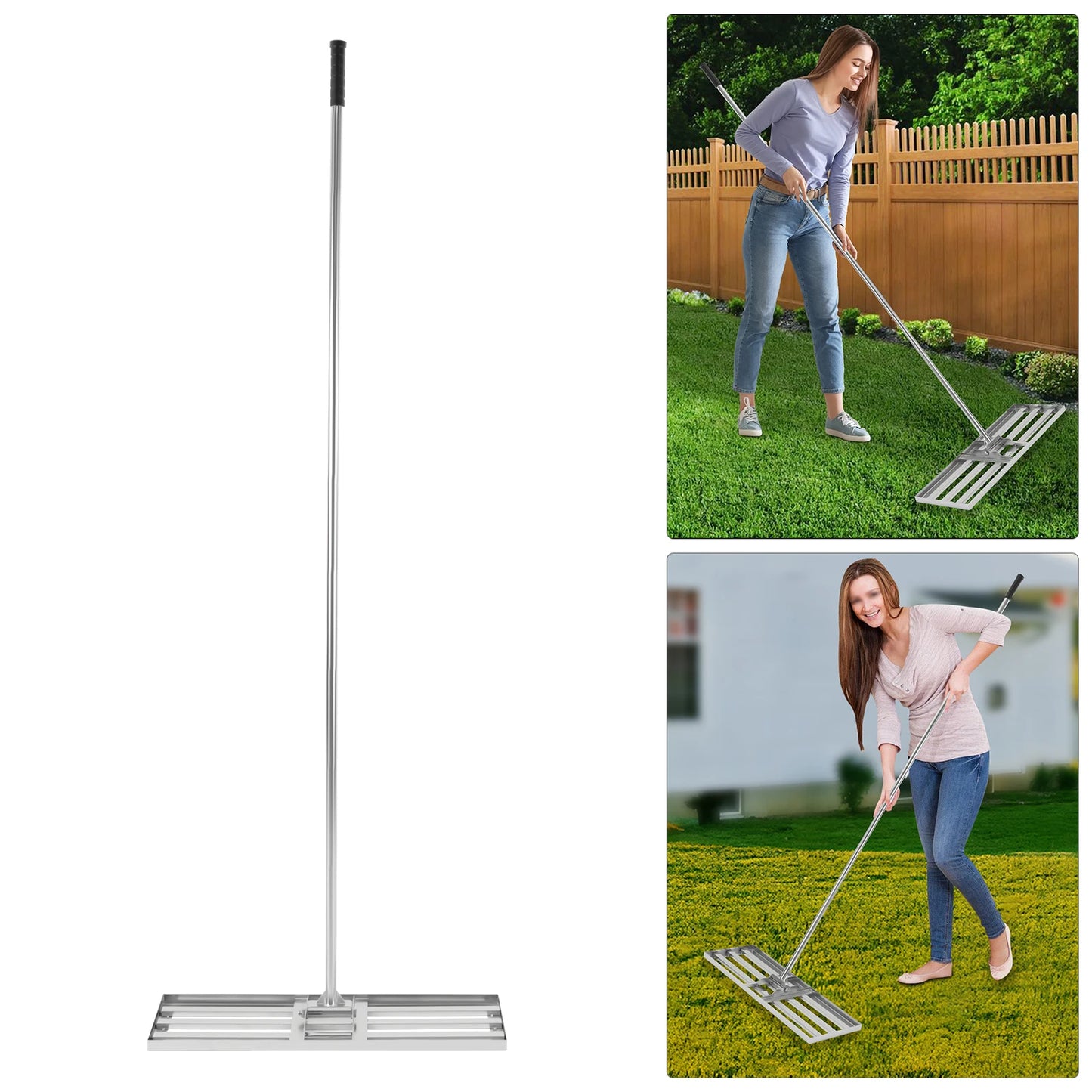 Lawn Leveling Rake Adjustable 50 to 180cm Handle Rotation