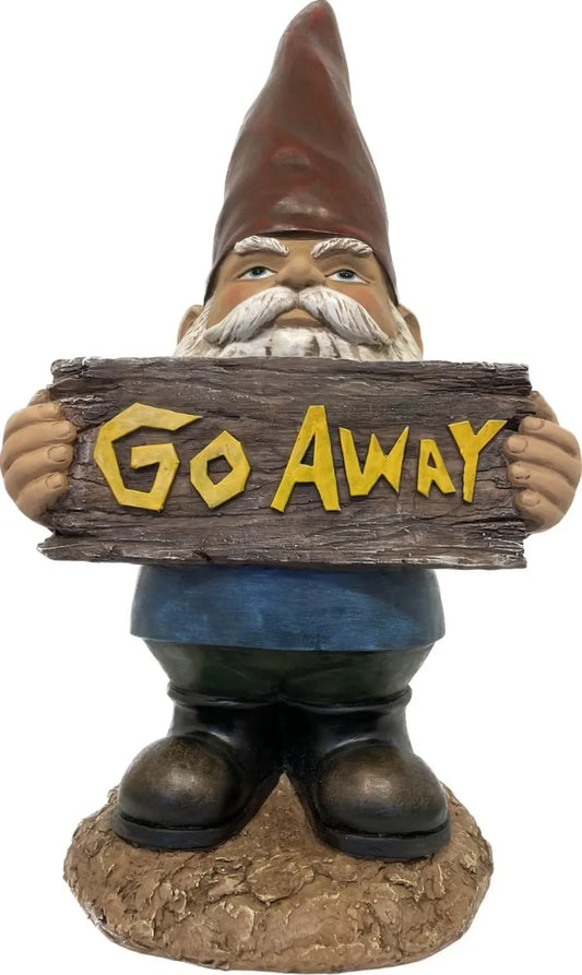 Go Away Gnome Sign Garden Yard Sign Front Porch Decoration
