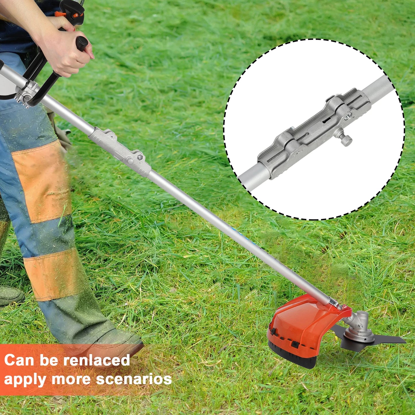 Gas Powered 52cc String Trimmer Hedge Cutter 2 In 1