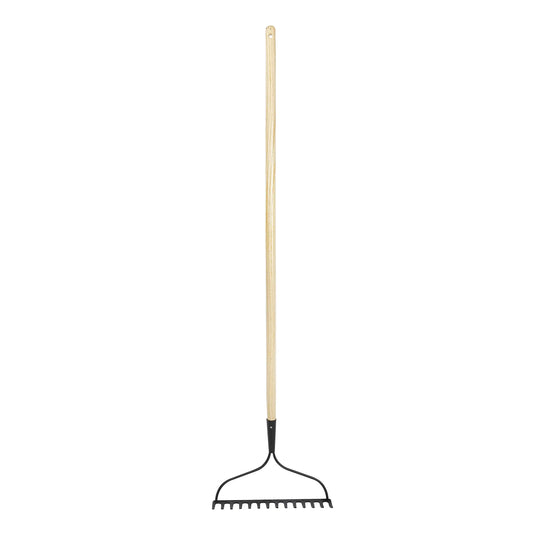 14 Tine Garden Bow Rake With Wood Handle For Soil Loosening