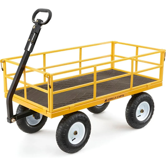 Heavy Duty Utility Cart All Terrain Wagon 1200 Lb Yellow