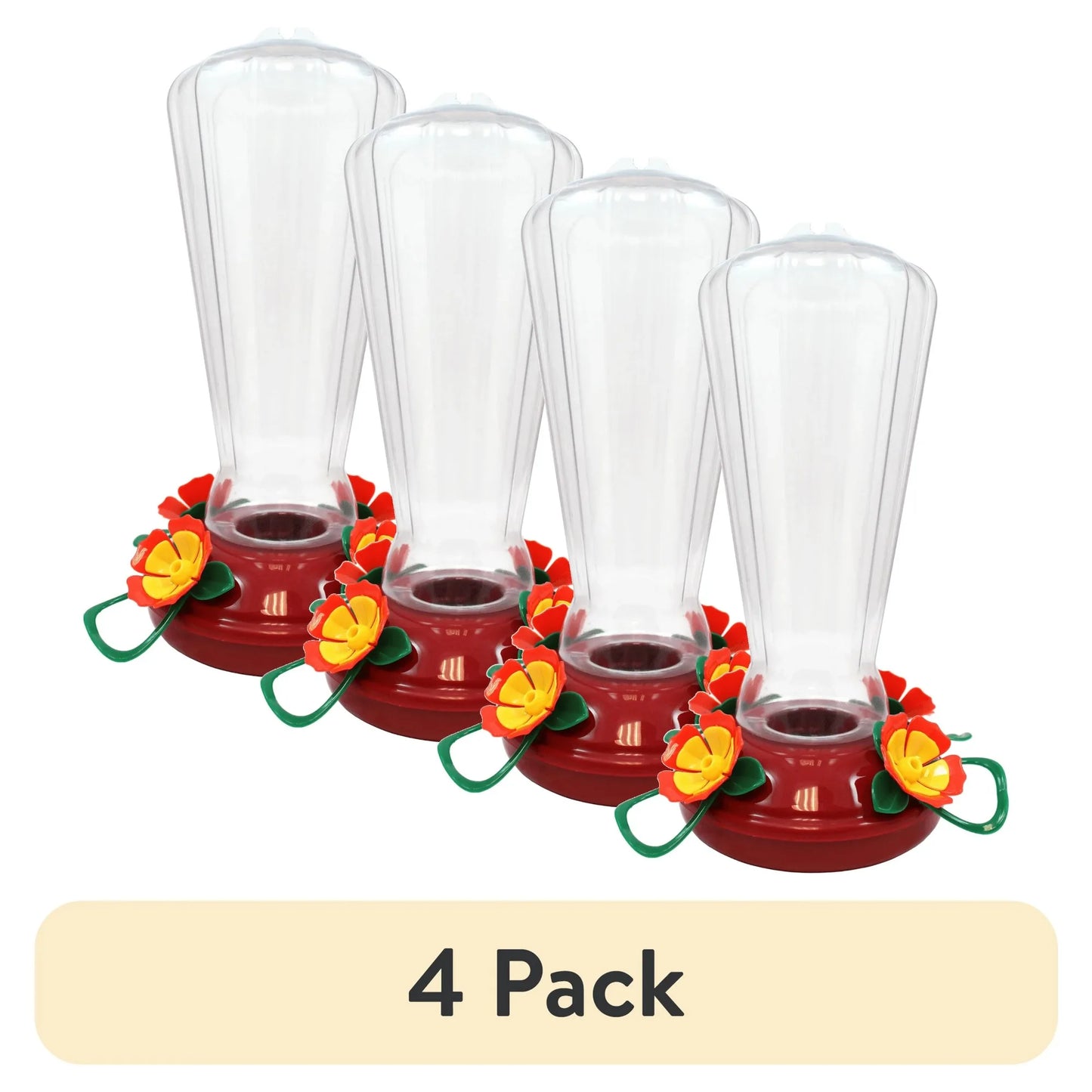 4 Pack Hummingbird Feeder 25 Ounce Capacity Clear Plastic Design