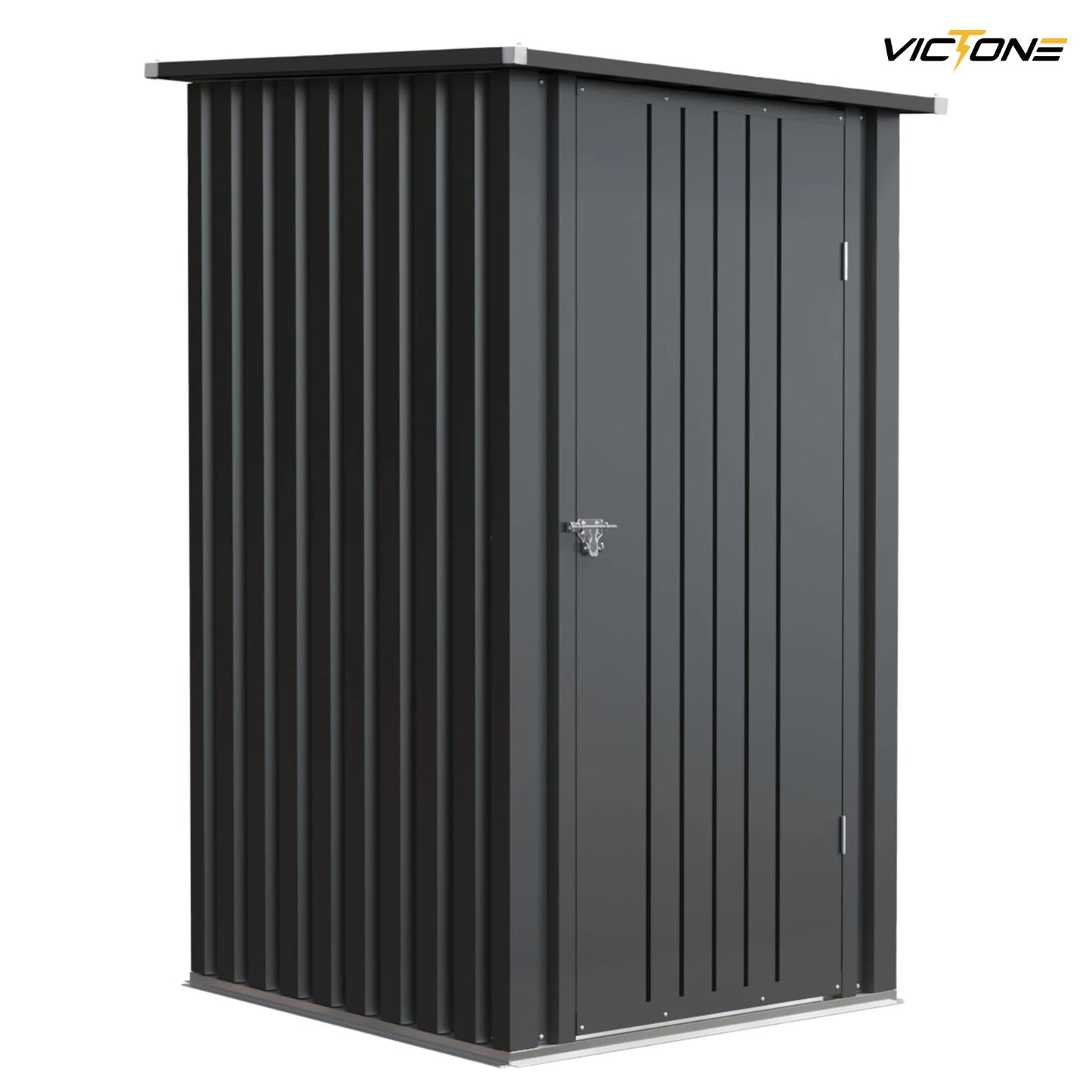 Victone 3x3 Compact Outdoor Tool Storage Shed Black