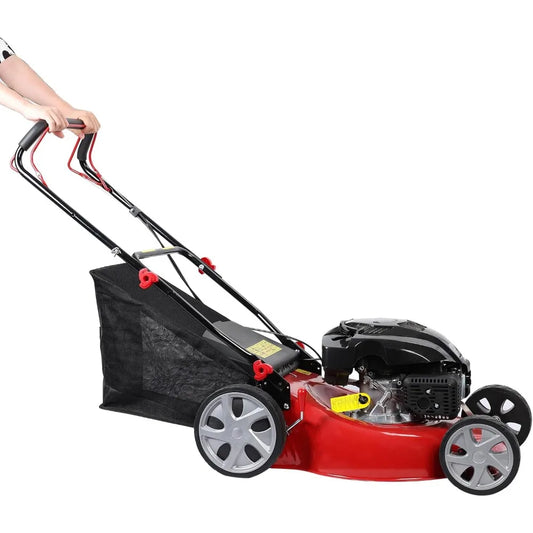 Self Propelled Gas Lawn Mower 141cc 4-Cycle Engine Push Lawn Mower 20 Inch Lawn Machine Adjustable Length Ergonomic Handle, Cord