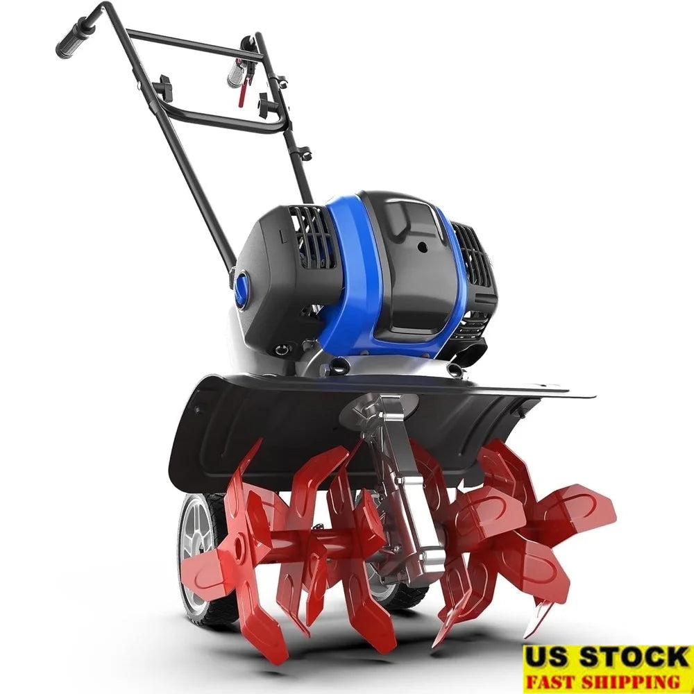 53cc Gas Powered Garden Tiller With Adjustable Depth Handle