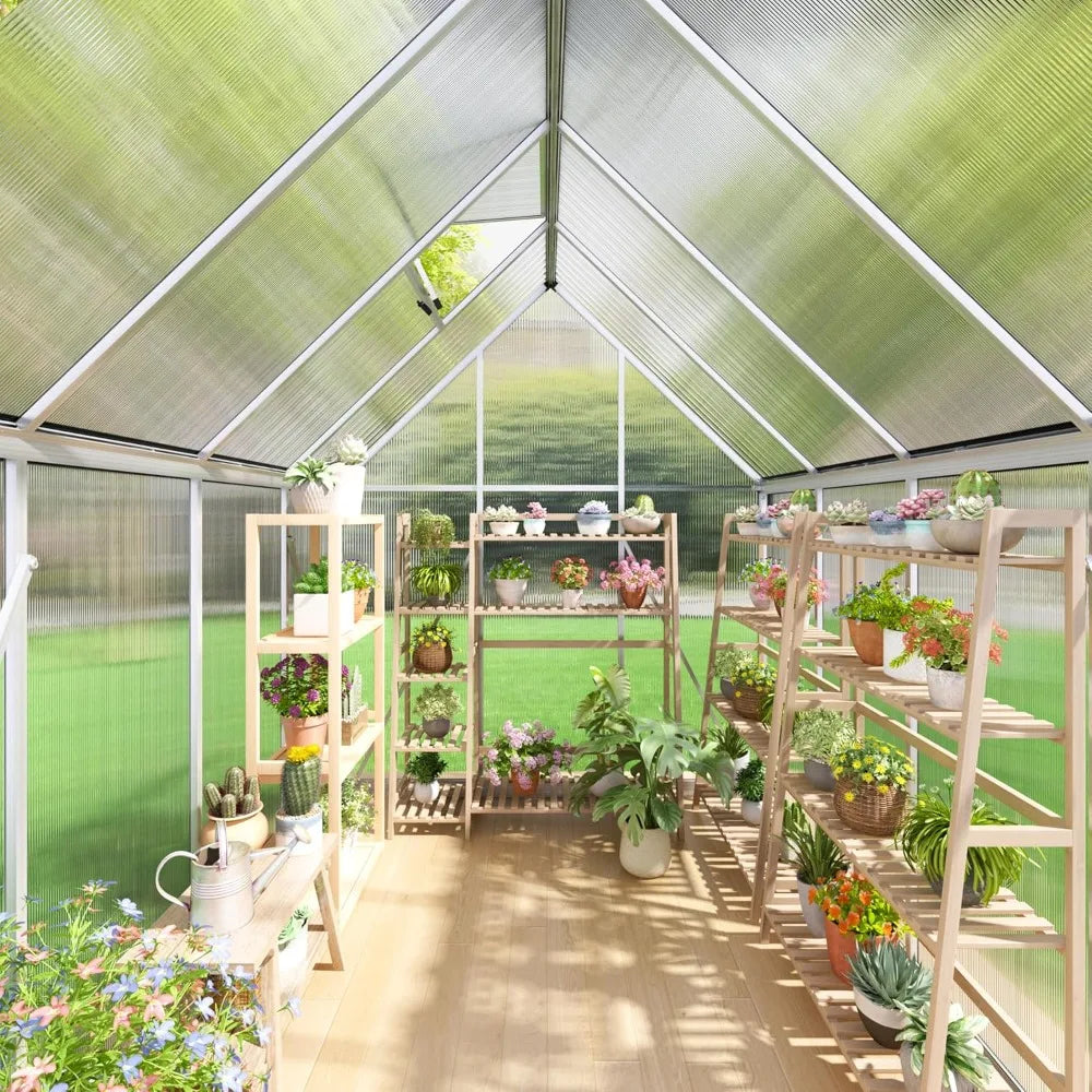 6x8 Ft Outdoor Greenhouse Polycarbonate Walk In Aluminum