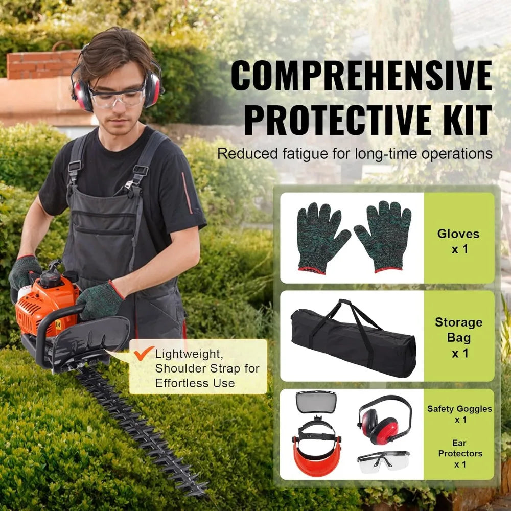 Gas Hedge Trimmer 26cc 23.2 Dual Sided Blade Lightweight