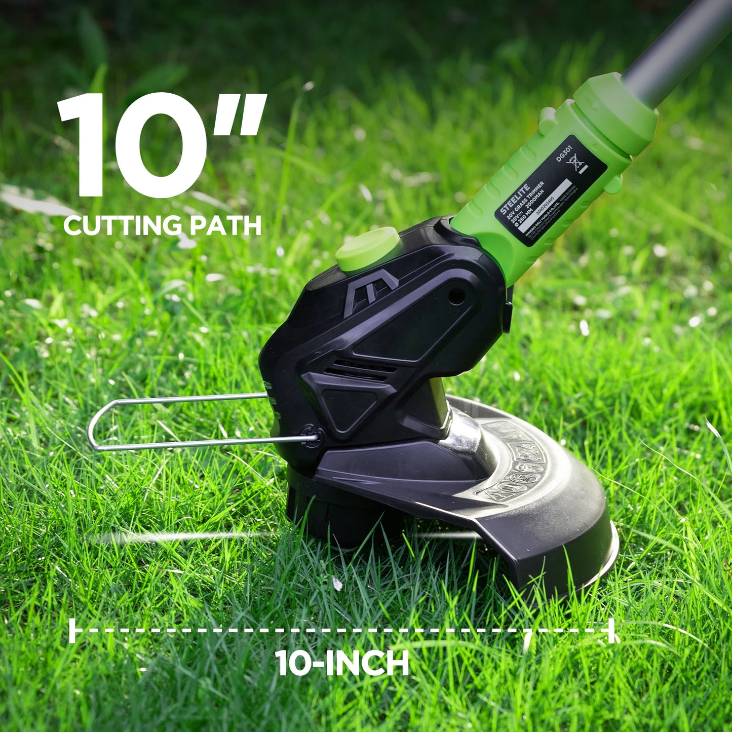 21V Max Cordless String Trimmer with Bump Feed, 2.0Ah Batt, Battery Powered Weed Wacker & Lightweight Grass Trimmer