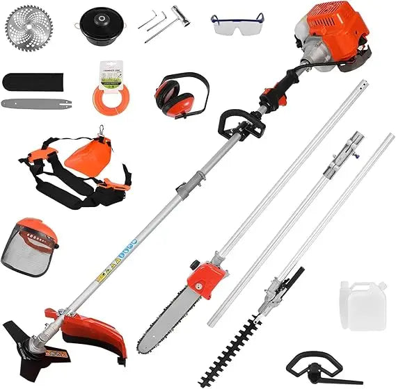 Powerful 52cc 5 In 1 Multi Tool Trimmer Hedge Cutter