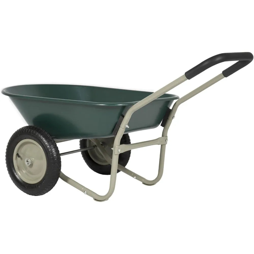 Rolling Heavy Duty Polyurethane Wheelbarrow With 2 Tires