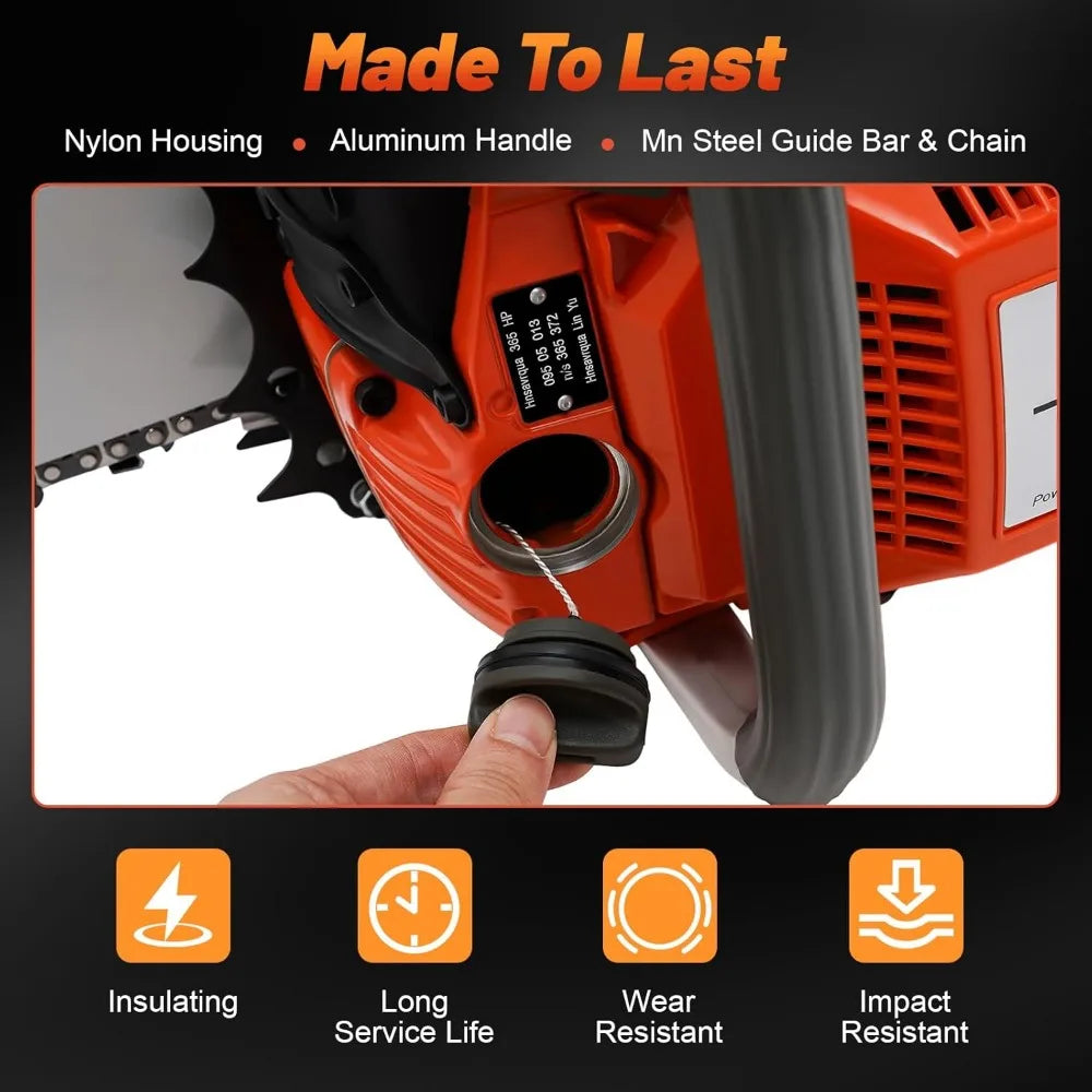 28 Inch Gas Chainsaws 71cc 3.9KW Handheld Power Saw