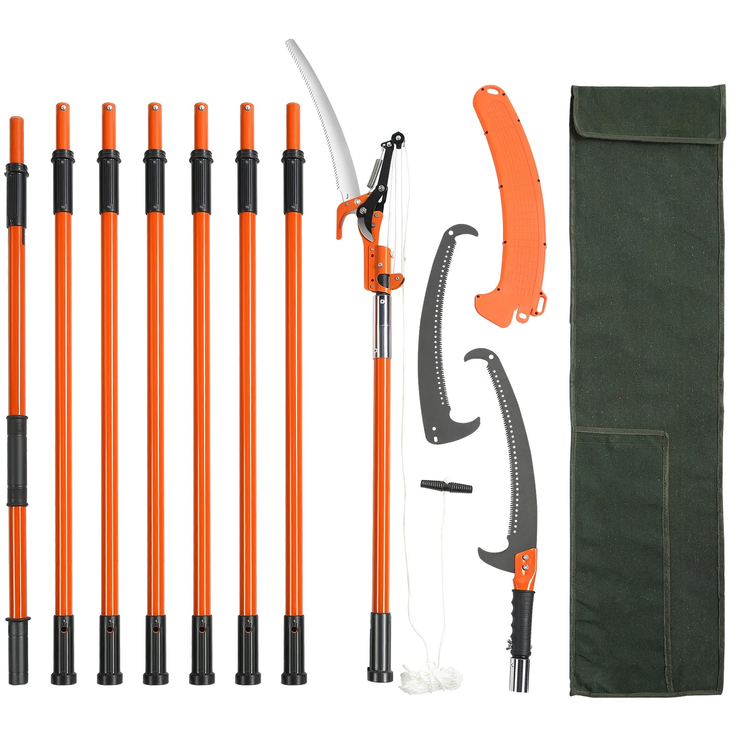 SucceBuy Extendable Pole Saw Pruner With Aluminum Handle