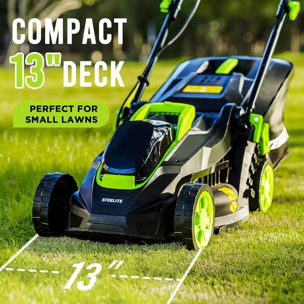 Cordless Lawn Mower 13.2 inch & String Trimmer Cordless 12-Inch Combo, 21V 4.0Ah & 2.0Ah Batteries, Charger Included – for Lawn