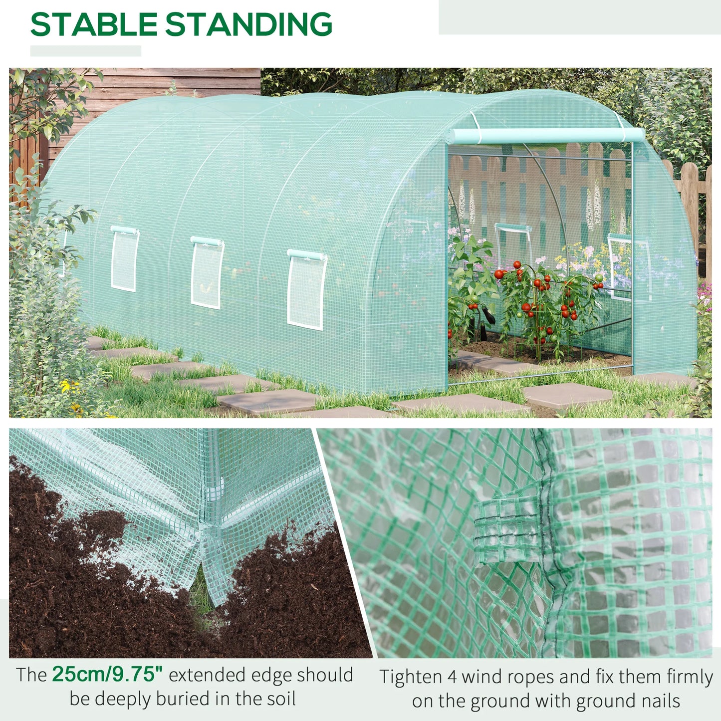 Outsunny Heavy Duty Walk In Greenhouse 20x10x7 Feet