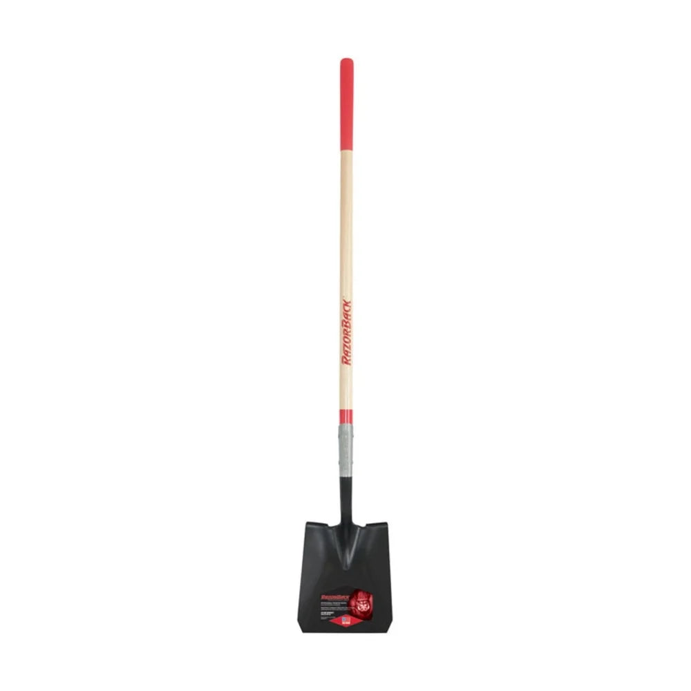 Durable Steel Blade Square Point Shovel with Wooden Handle for Digging Garden Soil and Landscaping