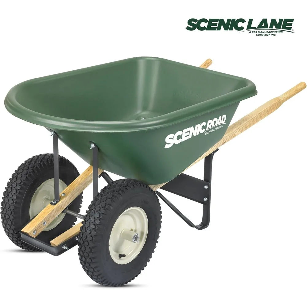 Scenic Lane Wheelbarrow 6 Cu Ft HDPE Tray Knobby Tire
