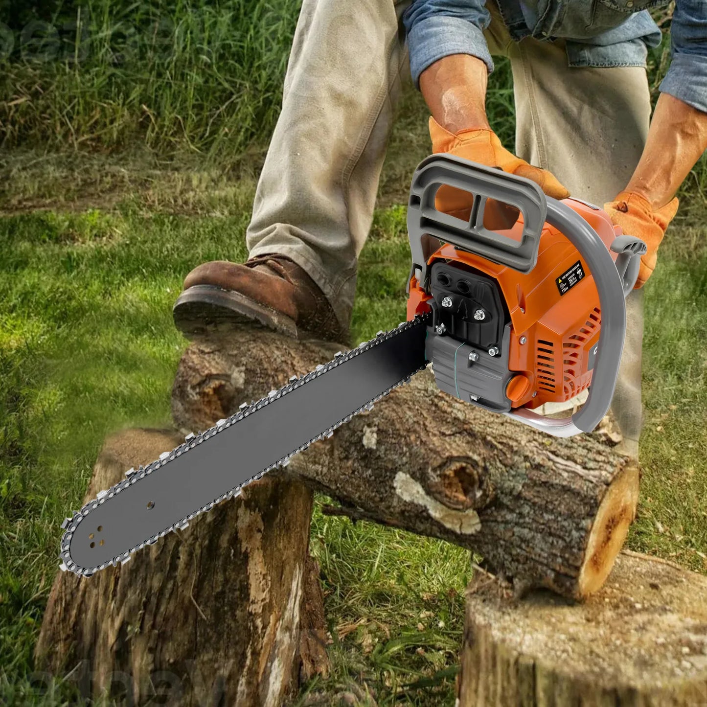20 Inch 58cc Gas Chainsaw 2 Stroke Single Cylinder 2.4KW