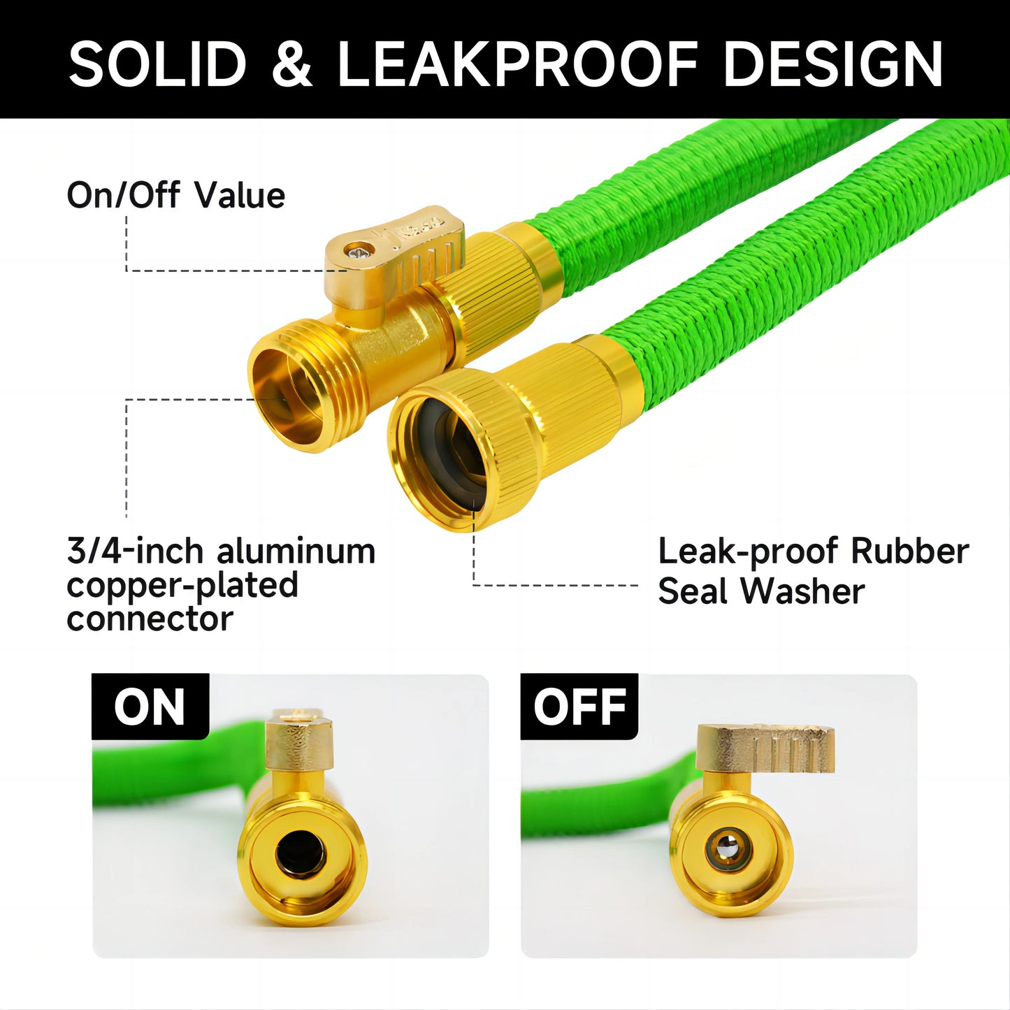 GardenJoy 50-100FT Expandable Garden Hose with Holder and 10 Spray Nozzle Flexible Water Hose for Home Garden Watering