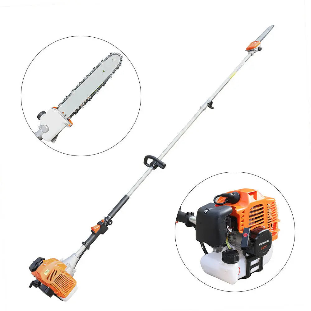Pole Saw Split Shaft Chainsaw 52cc Gas Powered Pruner
