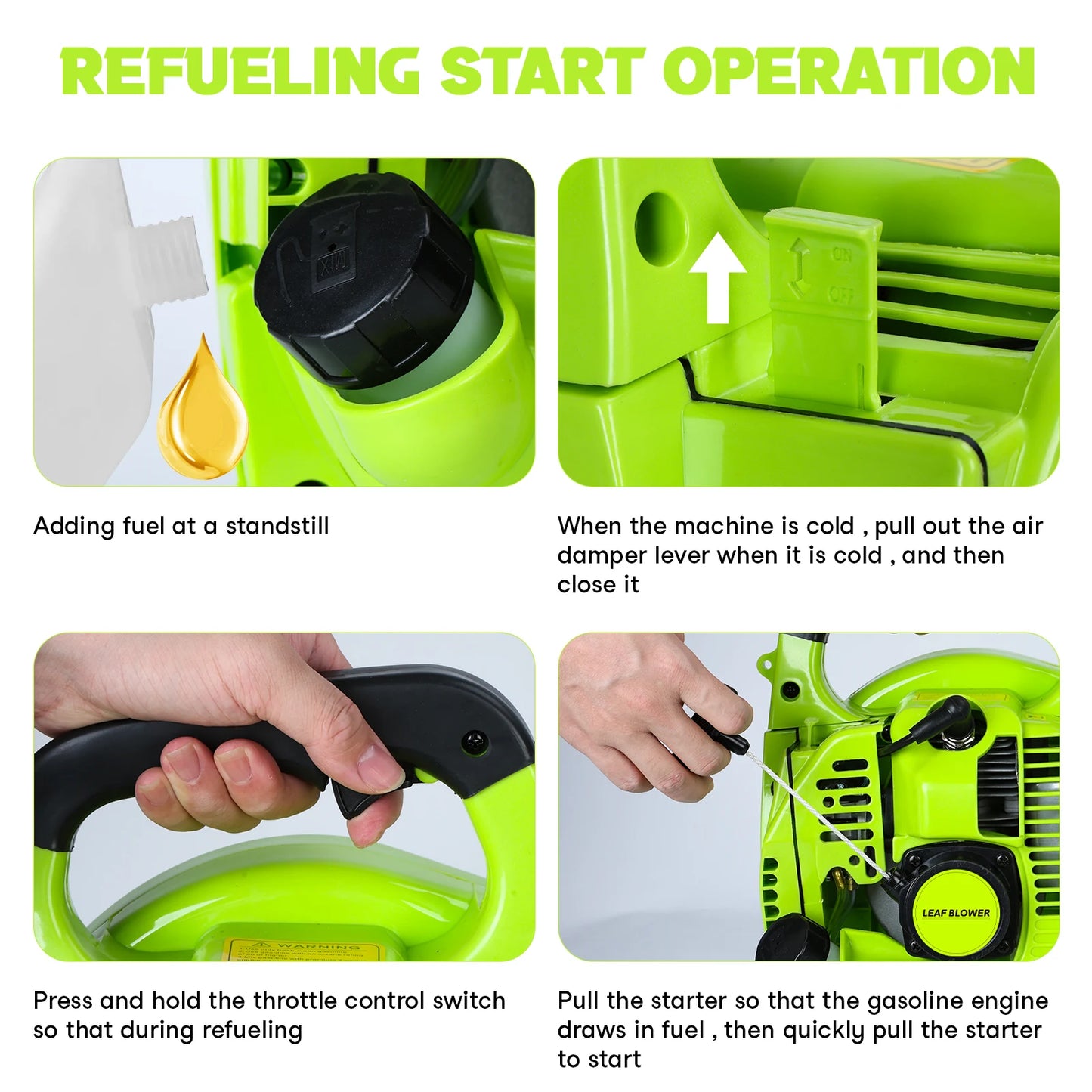 26cc Gas Powered Handheld Leaf Blower 380 CFM For Lawn Care