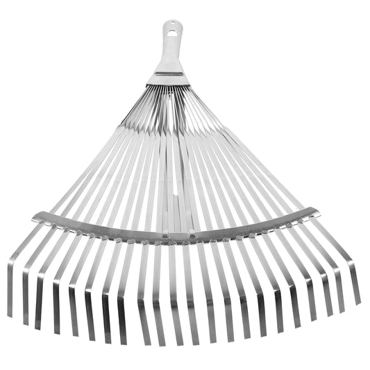 Stainless Steel Telescopic Handle Landscape Rake Carbon Grass Wire Wooden Gardening for Adjustable Remover Tool Leaves